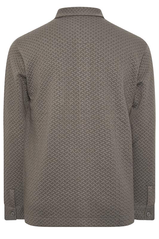 BadRhino Big & Tall Beige Brown Jersey Textured Overshirt | BadRhino 7
