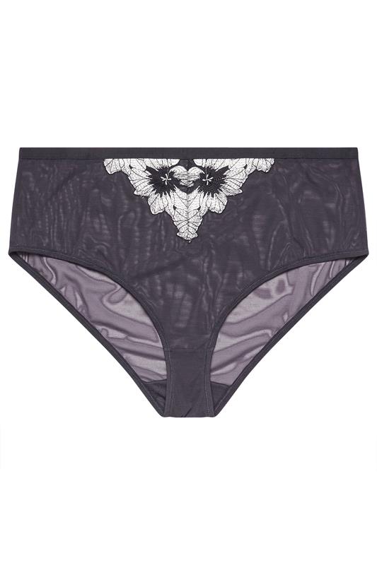 YOURS Plus Size Purple Floral Lace Mesh Full Briefs | Yours Clothing 5