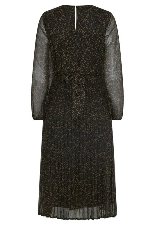 M&Co Women's Black Abstract Spot Pleated Midi Dress | M&Co 6