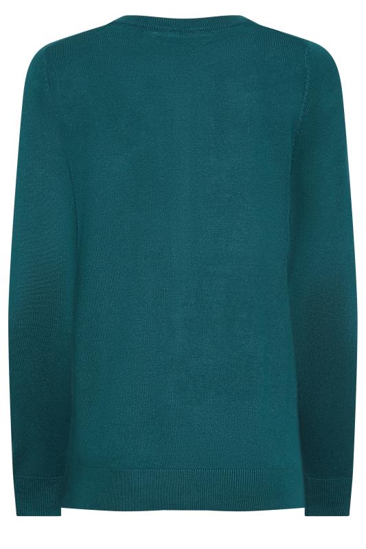 M&Co Teal Green Button Up Ribbed Shoulder Cardigan | M&Co 7