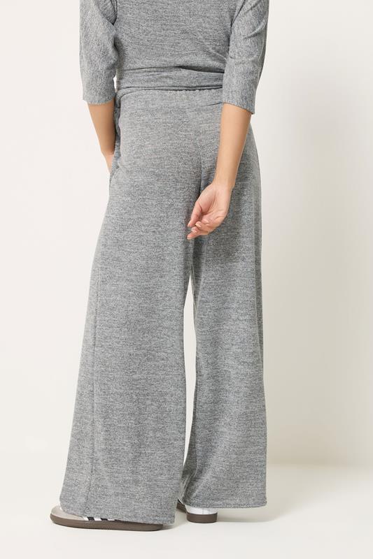 PixieGirl Petite Women's Grey Marl Soft Touch Wide Leg Trousers | PixieGirl 2