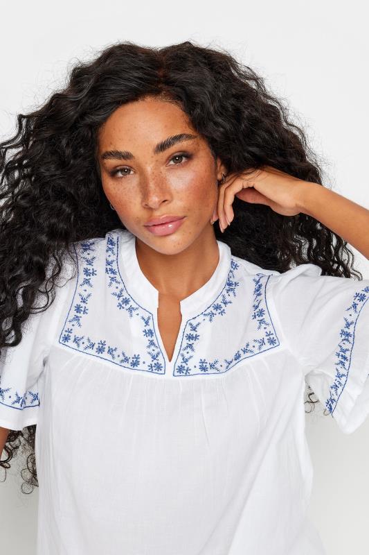 M&Co Petite White Embroidered Dobby Blouse | M&Co 4