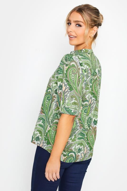 M&Co Green Paisley Print Puff Sleeve Shirt | M&Co 3
