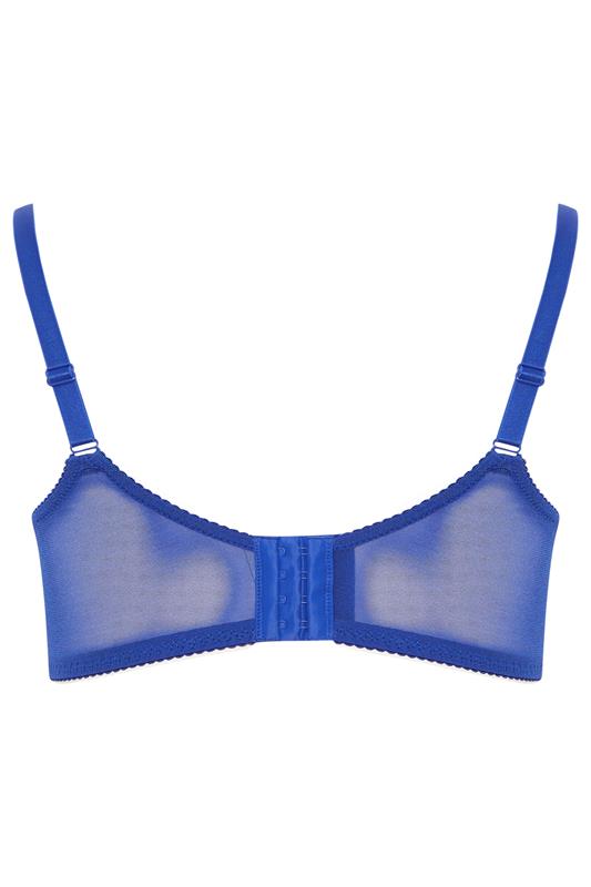 YOURS Plus Size Cobalt Blue Stretch Lace Non-Padded Underwired Balcony Bra | Yours Clothing 8