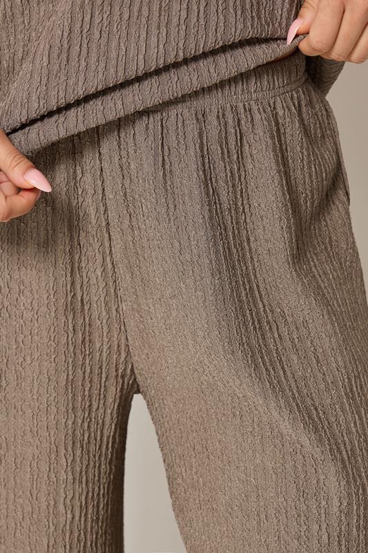 M&Co Petite Mocha Brown Textured Top And Trousers Set | M&Co 4