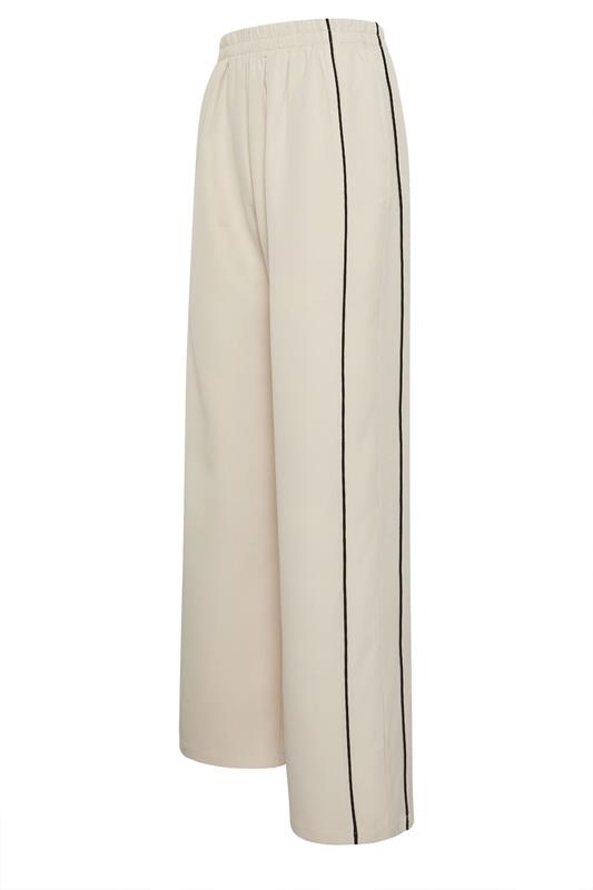 LTS Tall Women's Ivory White Piped Wide Leg Trousers | Long Tall Sally 6