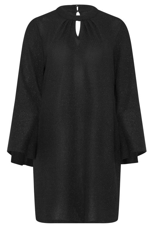 M&Co Black Shimmer Bell Sleeve Mini Dress | M&Co 6