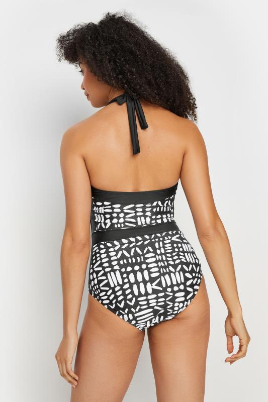 M&Co Black & White Aztec Print Halter Neck Swimsuit | M&Co 4
