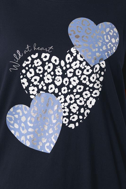 YOURSET Plus Size 2 PACK Blue Leopard Heart Midaxi Nightdresses | Yours Clothing 6