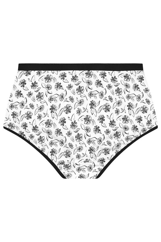 YOURSET 5 PACK Plus Size Black & White Floral Print Full Briefs | Yours Clothing 8