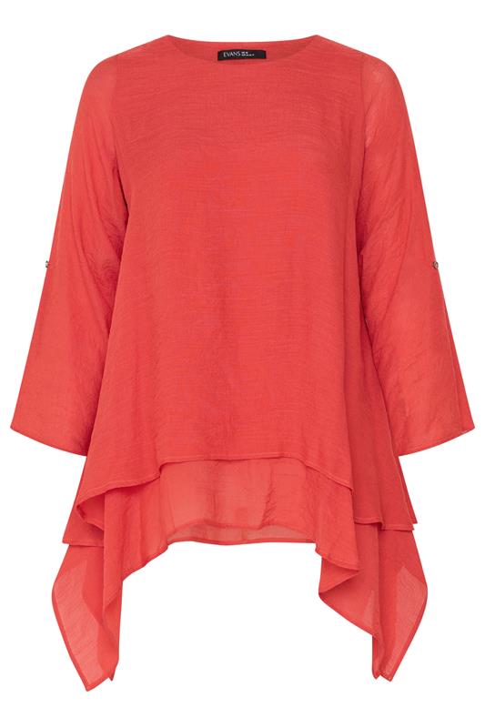 EVANS Plus Size Orange Double Layer Blouse | Evans 6
