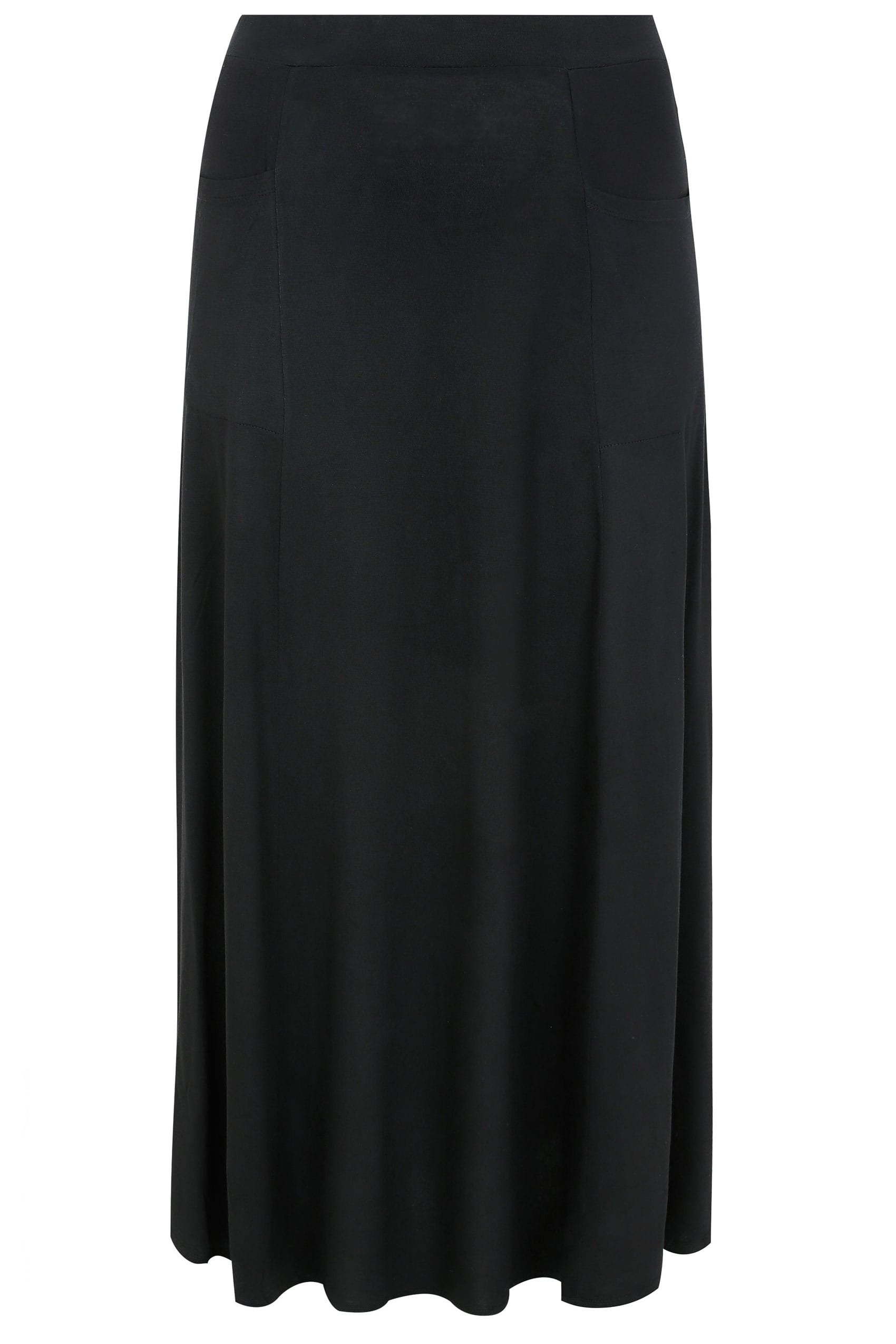 Black Maxi Jersey Strtech Skirt With Pockets, Plus size 16 to 36 6