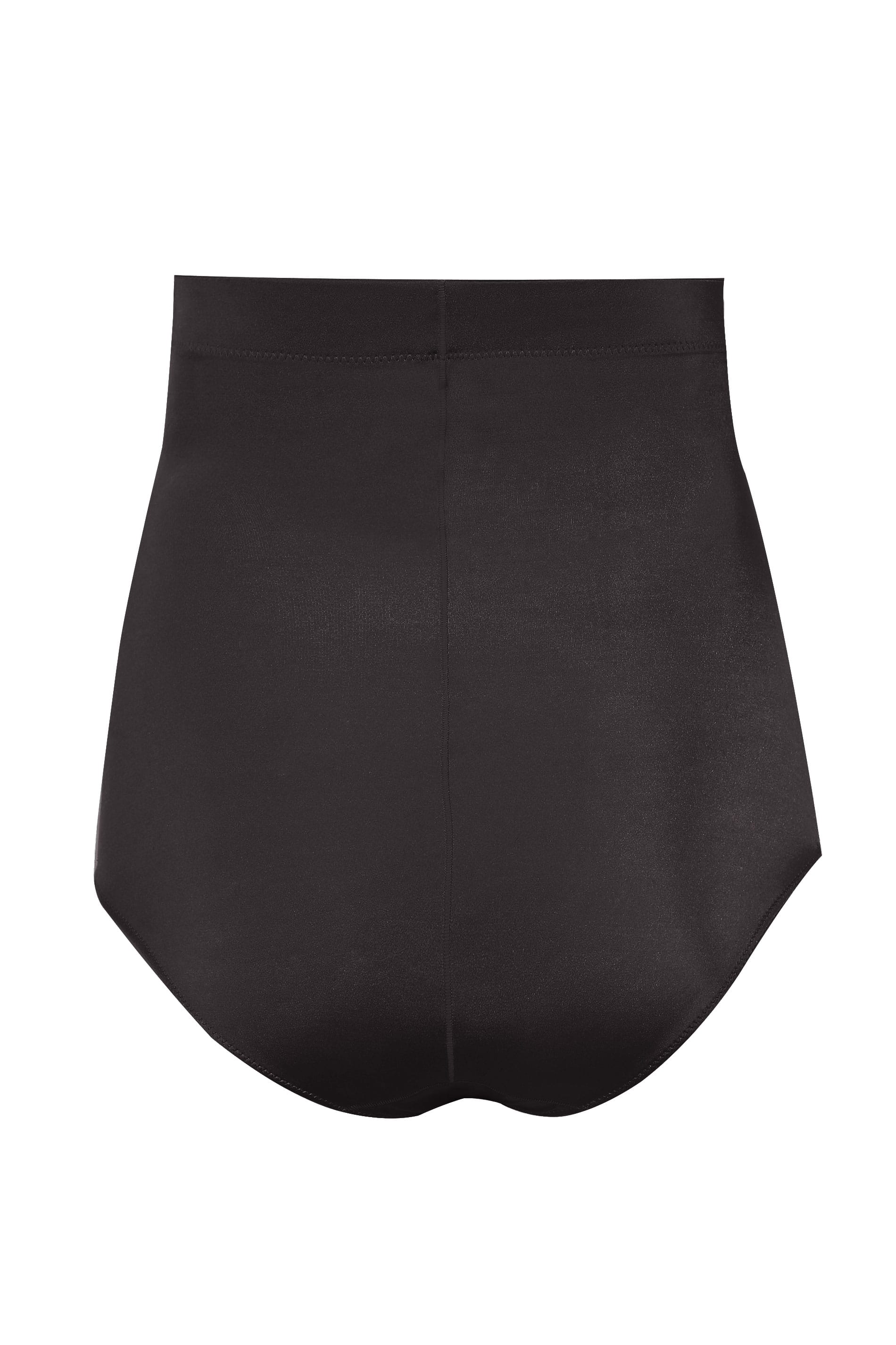  Plus Size Black Satin Control High Waisted Full Brief | Yours Clothing 5