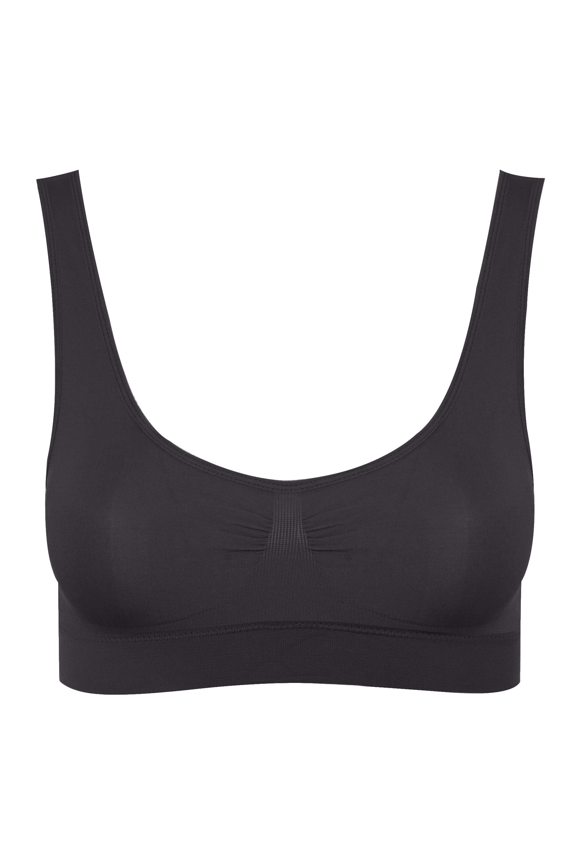 YOURS Plus Size Black Seamless Padded Non-Wired Bralette | Yours Clothing 5