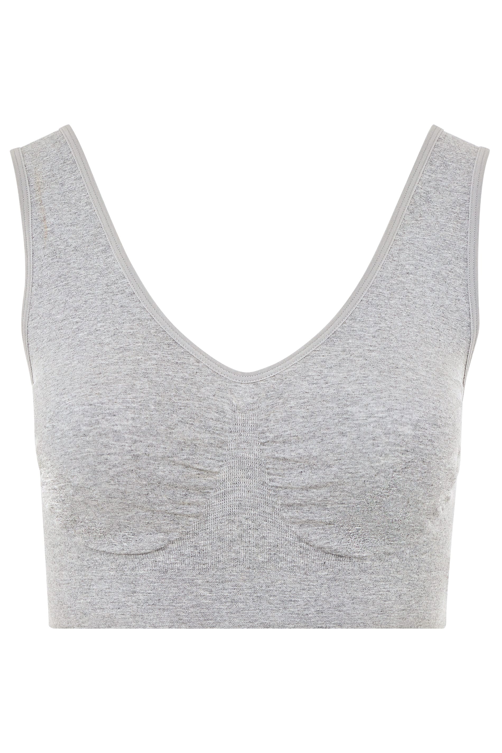 YOURS Plus Size Grey Seamless Padded Non-Wired Bralette| Yours Clothing 4