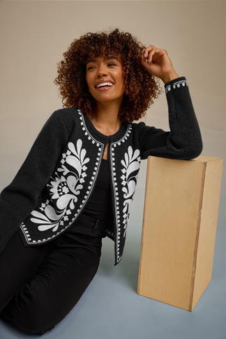 O&E-MC5470B BLACK&DENIM CARDIGAN main image 0