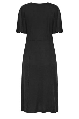 M&Co Black Angel Sleeve Split Hem Midi Dress | M&Co