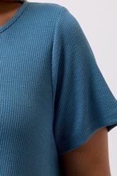 YOURS Plus Size Blue Ribbed Soft Touch T-Shirt | Yours Clothing 4