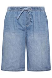 YOURS Curve Light Blue Drawstring Shorts