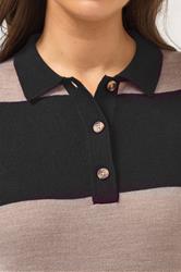 YOURS Plus Size Black Rugby Collar Knitted Jumper Dress | Yours Clothing 4