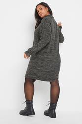 YOURS Plus Size Grey Soft Touch Zip Jumper Dress | Yours Clothing 2