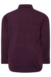 BadRhino Big & Tall Plum Purple Cable Knit Polo Shirt | BadRhino 6