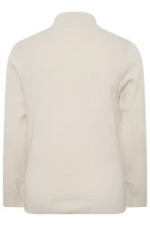 BadRhino Big & Tall Cream Milano Quarter Zip Jumper | BadRhino 6