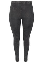 YOURS ACTIVE Plus Size Grey Acid Wash Side Stripe Leggings | Yours Clothing 5