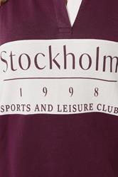 YOURS Plus Size Burgundy Red 'Stockholm' Rugby Top | Yours Clothing 5