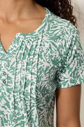M&Co Green Abstract Print Cotton Henley Top | M&Co 4