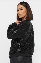 PixieGirl Petite Women's Black Sequin Bomber Jacket | PixieGirl 4