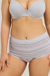 YOURSET 5 PACK Plus Size Grey Fairisle Full Briefs | Yours Clothing 4