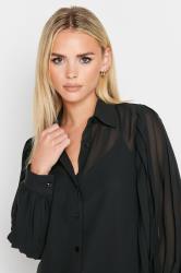 PixieGirl Black Pleat Sleeve Shirt | PixieGirl 4