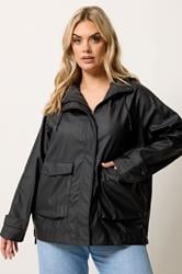 YOURS Plus Size Black Rain Jacket | Yours Clothing 3