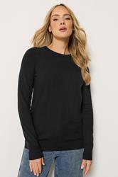 LTS Tall Black Knitted Crew Neck Jumper