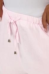YOURS Plus Size Light Pink Wide Leg Linen Culottes | Yours Clothing 4