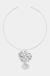 Silver Tone Circle Pendant Collar Necklace | Yours Clothing 3
