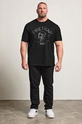 FIRETRAP Big & Tall Black Forged Iron Print T-Shirt | BadRhino 1