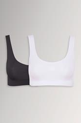 YOURSET 2 PACK Plus Size White & Black Seamless Non-Padded Non-Wired Bralettes | Yours Clothing 3