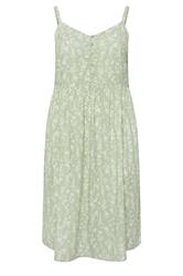 YOURS Curve Sage Green Ditsy Floral Strappy Sundress