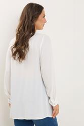 EVANS Plus Size Ivory Pleat Front Blouse | Evans 5