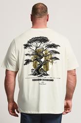 JACK & JONES Big & Tall Natural Brown Back Print T-Shirt | BadRhino 2