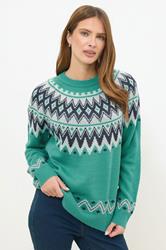 M&Co Teal Green Fairisle Jumper | M&Co 3