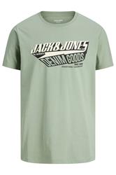 JACK & JONES Big & Tall Iceberg Green Logo Chest Print T-Shirt