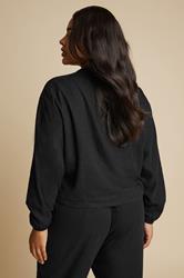 YOURS Plus Size Black Linen Bomber Jacket | Yours Clothing 4