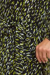 EVANS Plus Size Black Abstract Print Split Front Dress | Evans 4