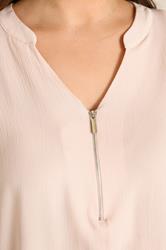 EVANS Plus Size Pink Zip Front Blouse | Evans 4