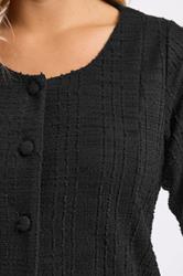 YOURS Plus Size Black Boucle Button Through Top | Yours Clothing 6