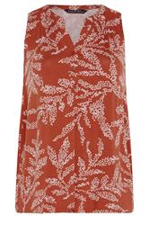 EVANS Curve Rust Orange Sleeveless Stretch Top