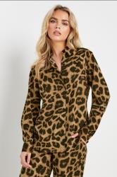 PixieGirl Petite Women's Brown Leopard Print Long Sleeve Shirt | PixieGirl 2